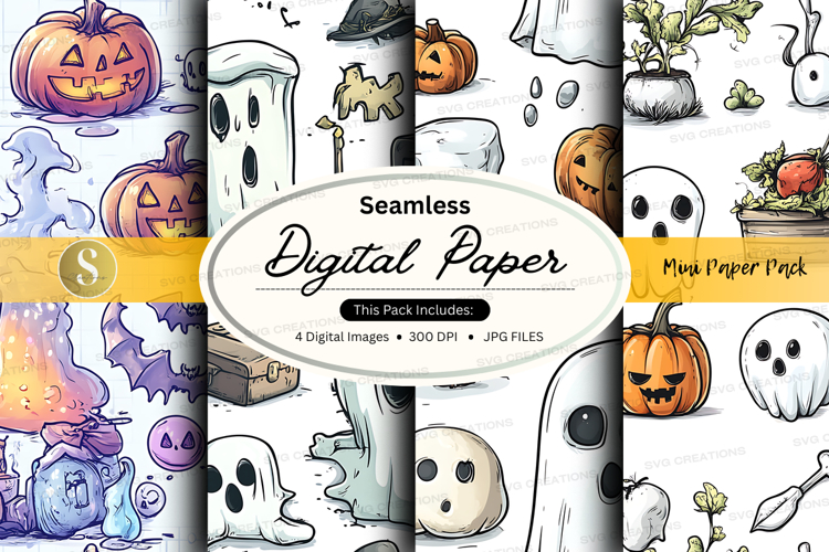 Halloween themed digital paper pack