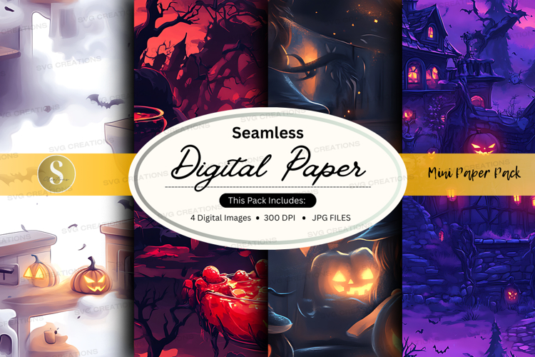 Halloween themed digital paper pack mockup