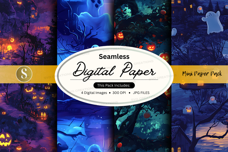 Halloween themed digital paper pack mockup