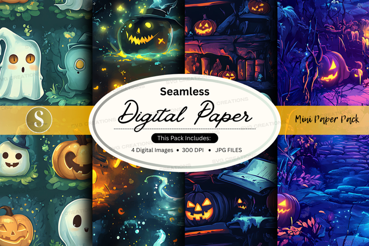 Halloween themed digital paper pack