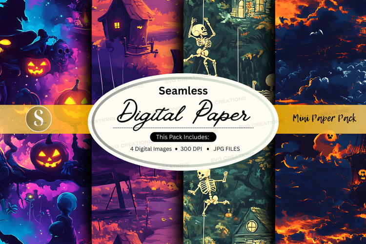 Seamless digital paper - halloween themed pack