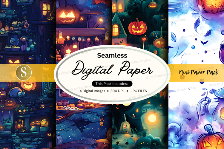 Halloween themed digital paper pack