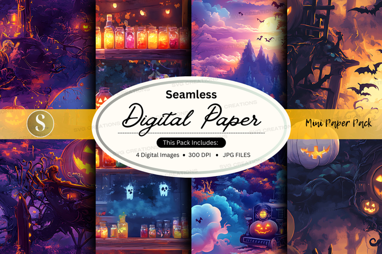 Seamless digital paper pack - halloween theme