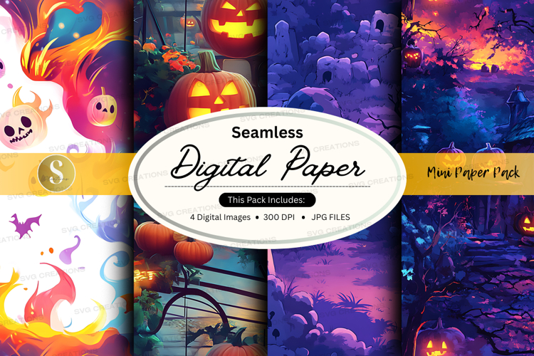 Halloween themed digital paper pack