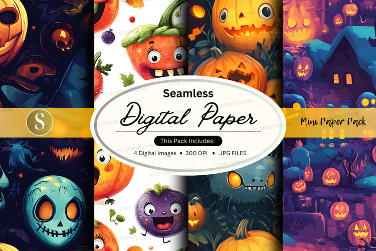 Halloween themed digital paper pack