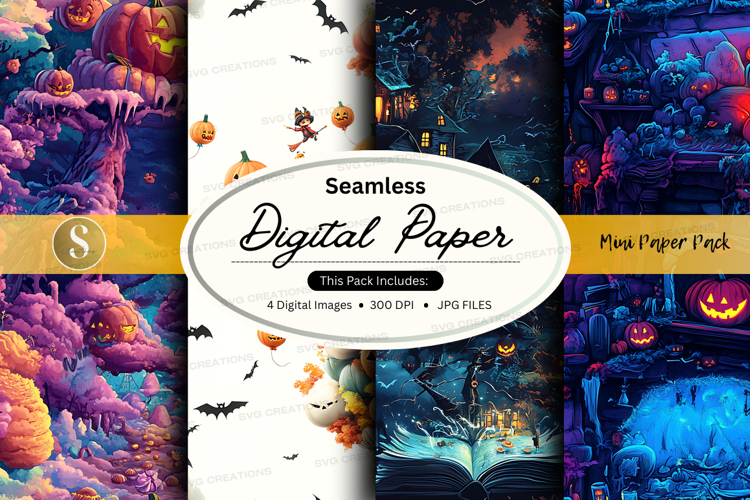 Halloween themed digital paper pack