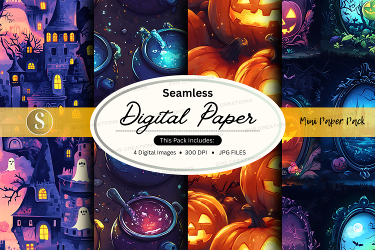 Halloween themed digital paper pack