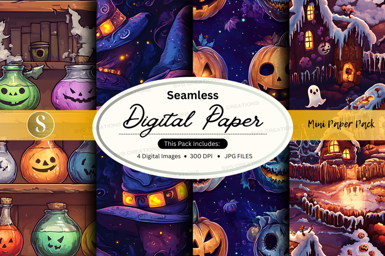 Halloween themed digital paper pack