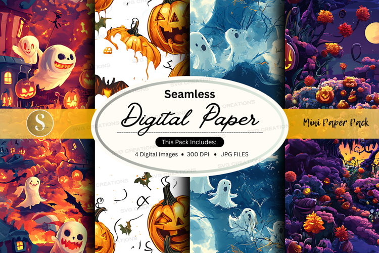 Halloween digital paper pack mockup