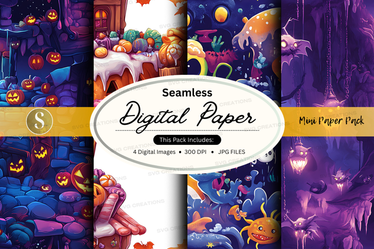 Halloween themed digital paper pack