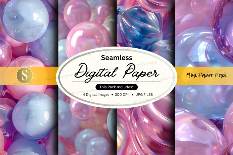 Seamless digital paper - pastel bubble pattern