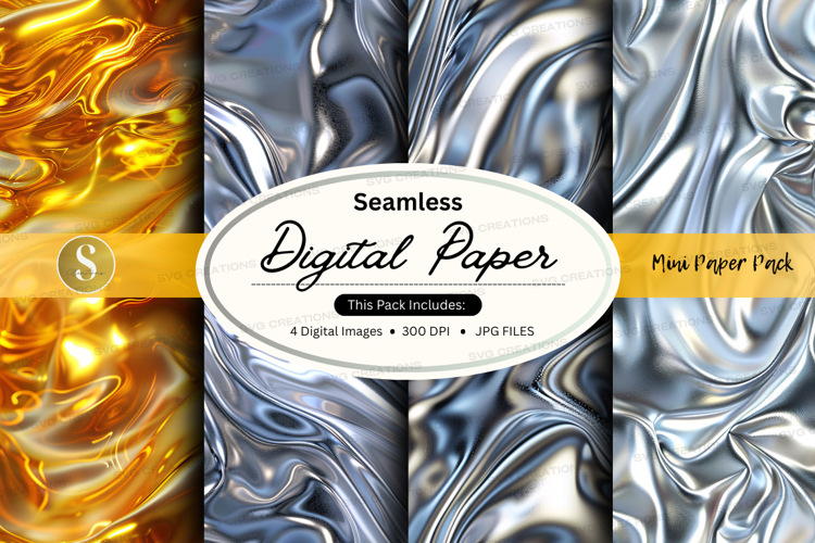 Seamless digital paper pack - metallic textures