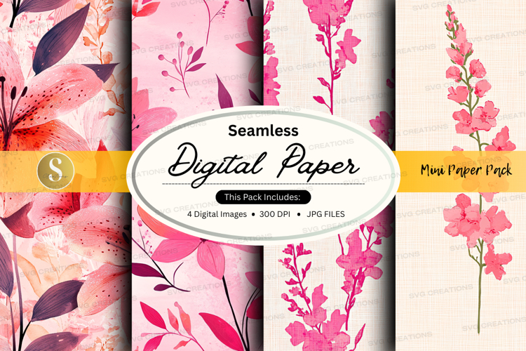 Seamless digital paper - floral pattern pack