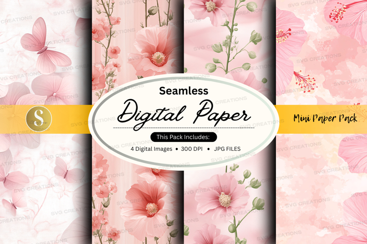 Seamless digital paper - floral pattern pack
