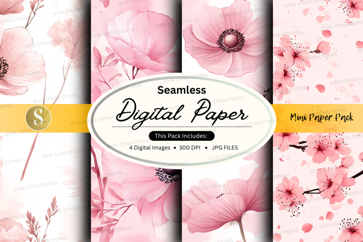 Seamless digital paper - floral pattern pack