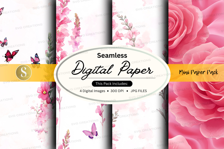 Seamless digital paper - floral pattern pack