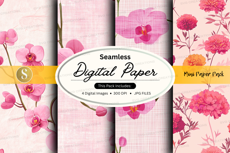 Seamless digital paper with floral design