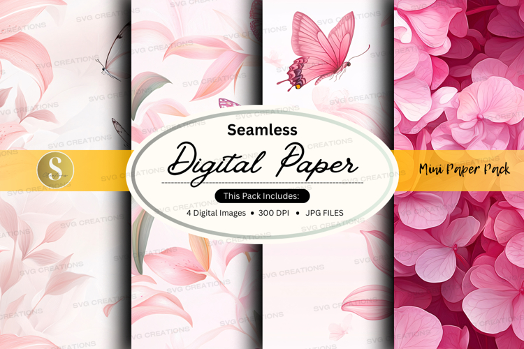 Seamless digital paper - floral pattern pack