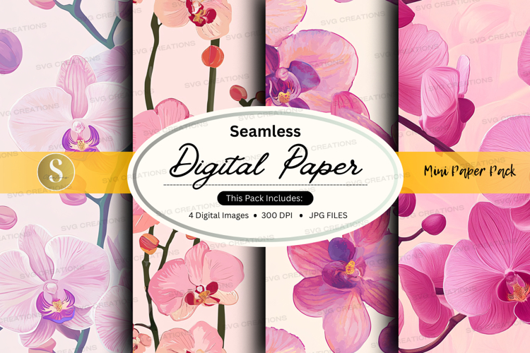 Seamless digital paper with floral pattern
