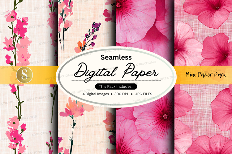 Floral digital paper pack