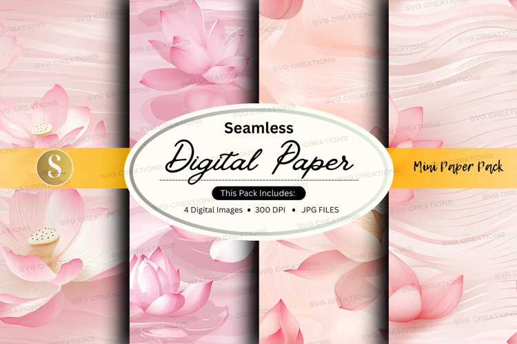 Seamless digital paper with pink floral design