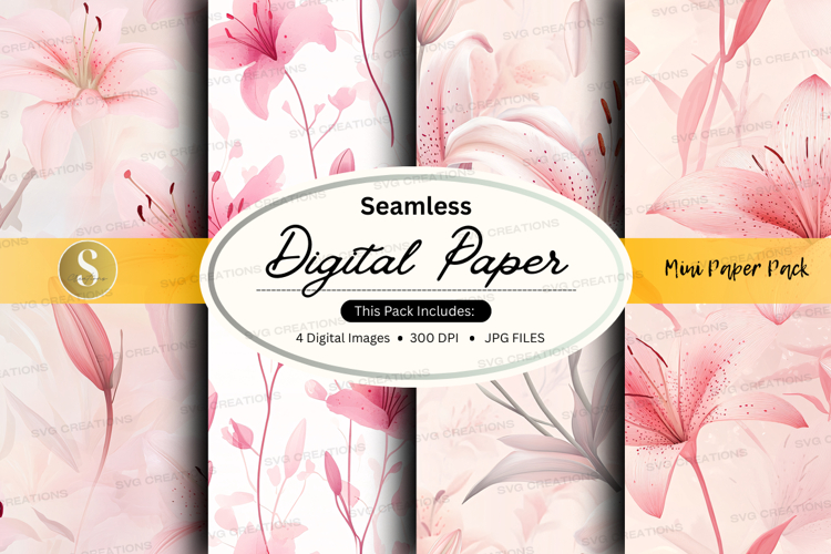 Floral digital paper pack