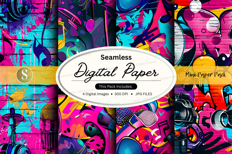 Seamless digital paper - music theme