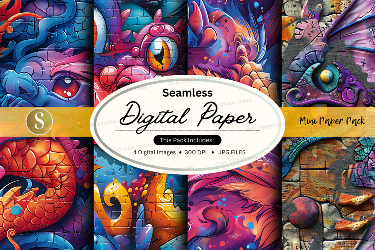 Seamless digital paper - mythical creatures