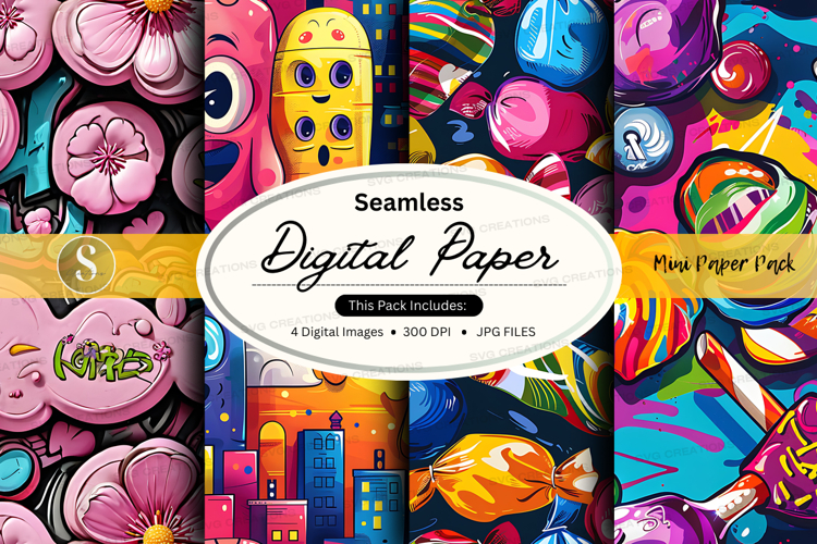Seamless digital paper mini paper pack