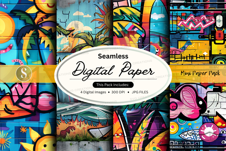 Seamless digital paper: tropical summer theme
