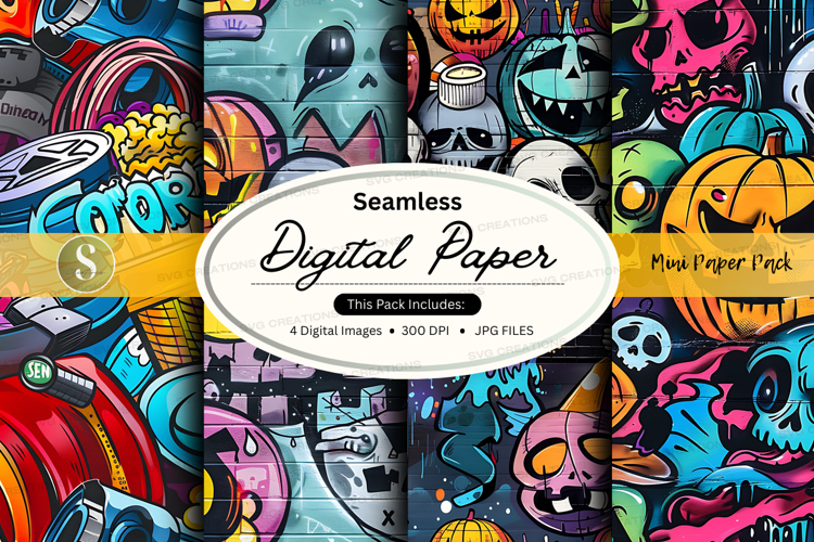 Halloween themed digital paper pack mockup