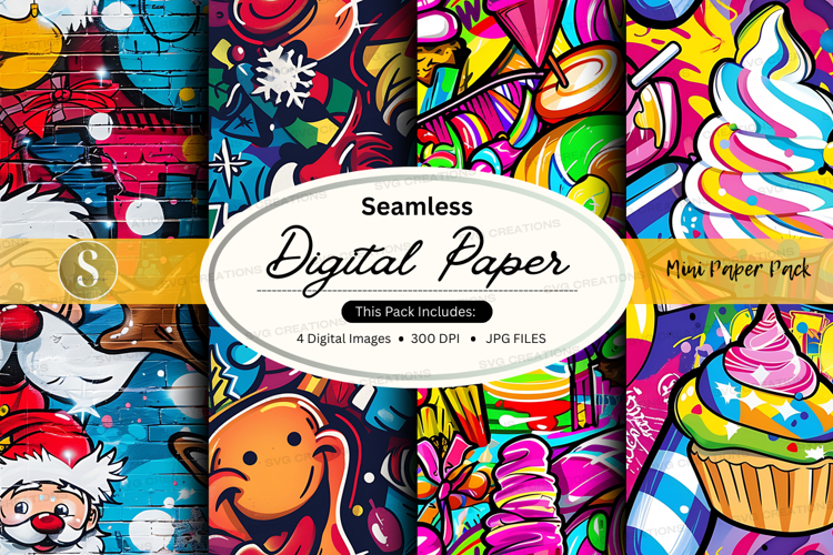 Seamless digital paper mini paper pack