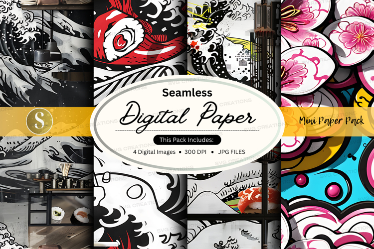 Seamless digital paper mockup pack