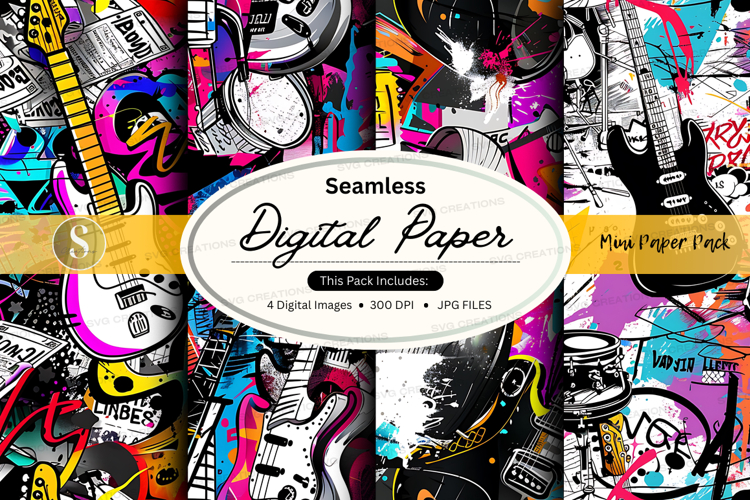 Seamless digital paper - music theme