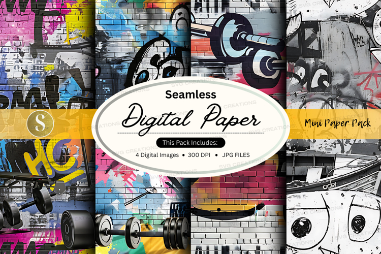 Graffiti digital paper pack