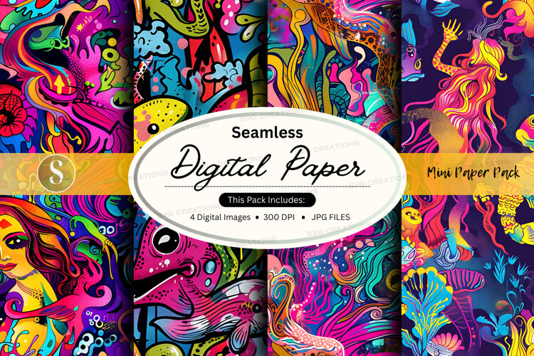 Seamless digital paper pack with fantasy (6542934)