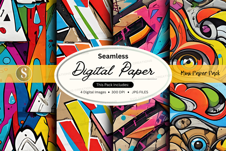 Seamless digital paper - colorful abstract pattern