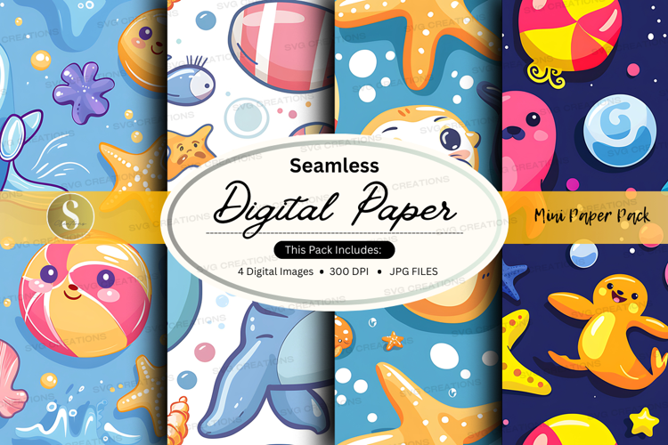 Seamless digital paper - underwater theme