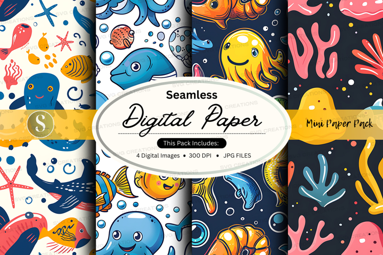Seamless digital paper - underwater theme