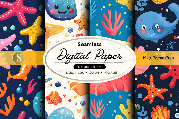 Seamless digital paper - underwater theme
