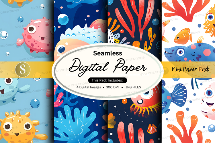 Seamless digital paper - underwater theme