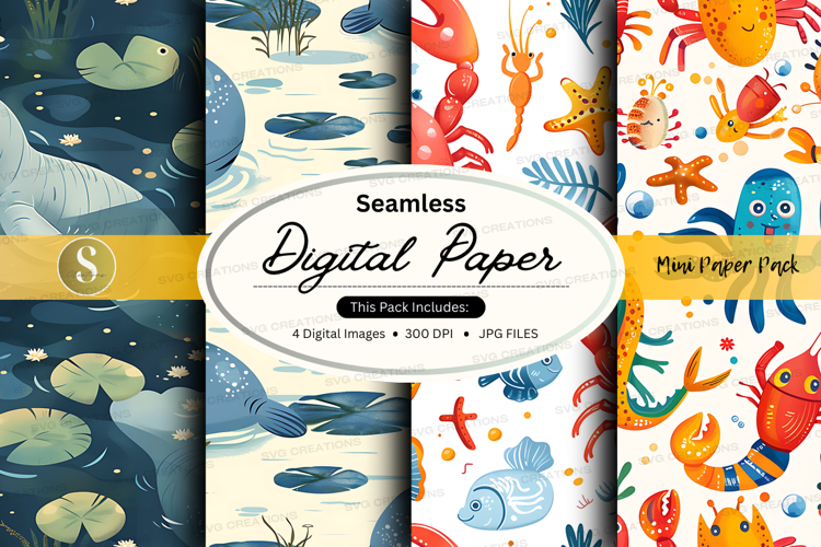 Seamless digital paper - underwater theme