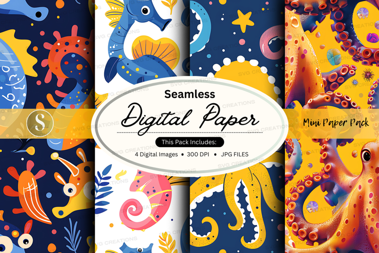 Seamless digital paper - under the sea theme
