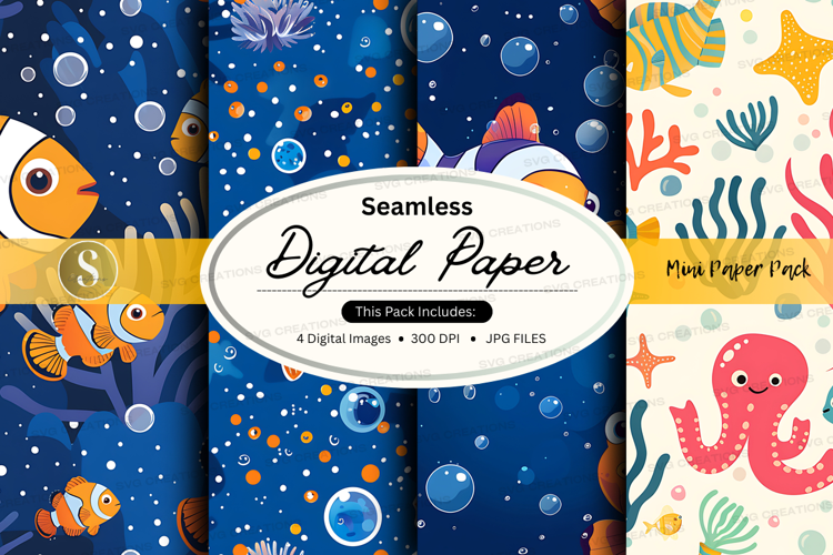 Seamless digital paper - underwater theme