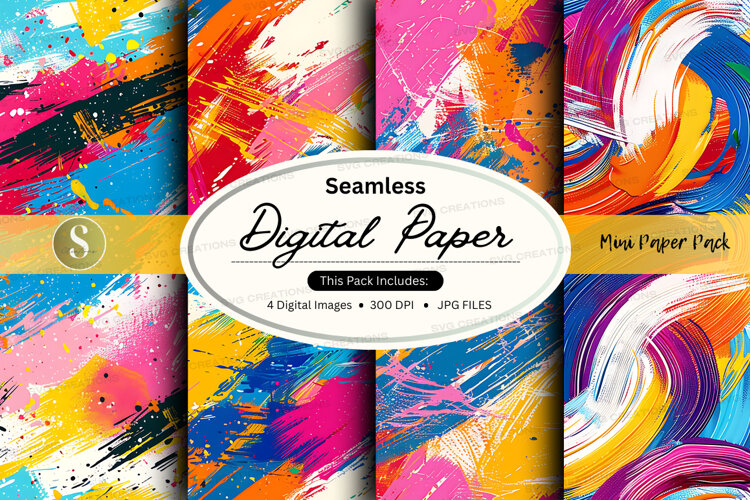 Seamless digital paper pack - abstract brush (6568914)