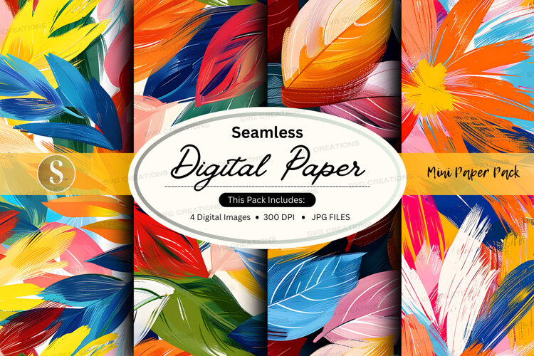 Seamless floral digital paper pack (6568932)