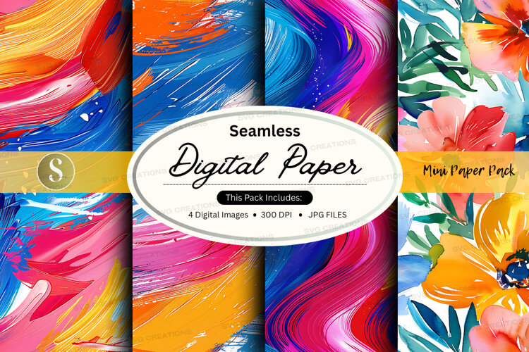 Seamless digital paper pack with floral and (6568795)