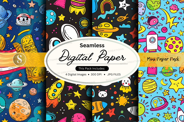 Seamless digital paper - space theme