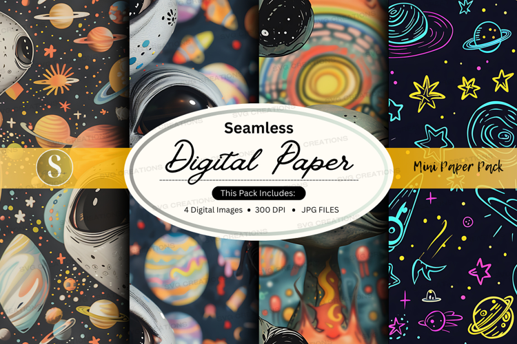 Seamless digital paper - space theme