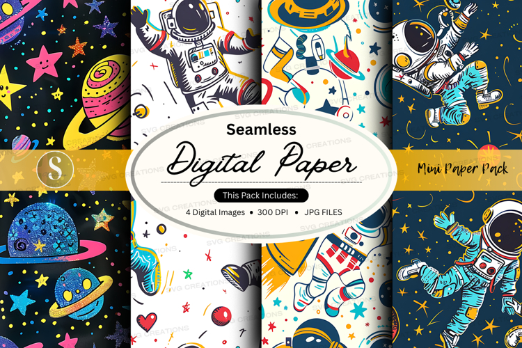 Seamless digital paper - space theme
